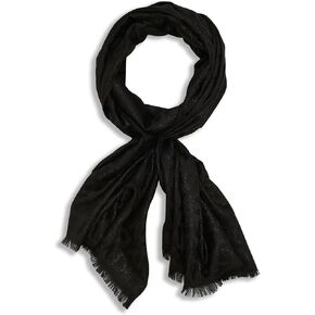 DKNY Womens Blanket Fluffy Plaid Scarf