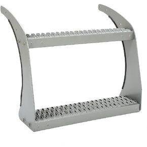 KUAFU 26" Fuel Tank Step Compatible with Peterbilt All Models Aluminum Powder Coated Silvery Non-Slip Fuel Tank Stair
