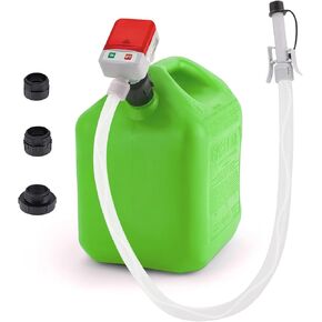 Fuel Transfer Pump Battery Powered with Auto-Stop Sensor, Leak Protection (2.4 GPM), 58inch Long Hose, Universal Adapter Fits Most Size Gas Cans for Gasoline Diesel Fuel Liquid