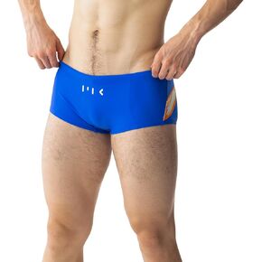 MY KILOMETRE Men's Square Leg Swimsuits Briefs Quick Dry Durable Athletic Swim Jammers for Training Swimming