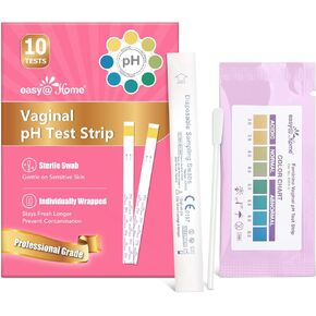 Easy@Home Vaginal pH Test -10 Strips | BV Test Kit at Home for Women | Yeast Infection Test + pH Balance for Women