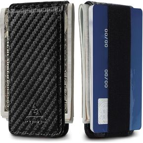 Magnetic Money Clip for Men Leather Money Clip with elastic band Slim Money Clip Holds 5 credit card and10 Bills