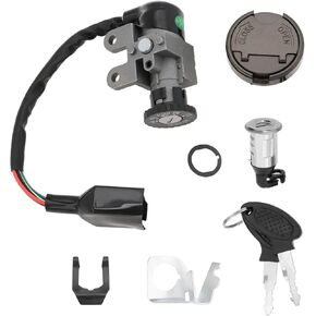 1 Set Ignition Switch Key Lock Gas Tank Cap Set Compatible with Buffalo Silver Compatible with Speedy Rex Compatible with Jonway GY6