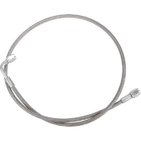 AN3 Braided Steel Turbo Oil Feed Line 90 Degree to Straight Hose End, 36" Remote Turbocharger Oil Drain Return Line for Car Stainless Steel Silver Tone Auto Replacement Parts