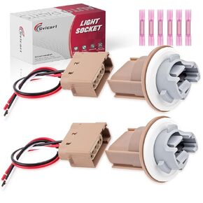 2PCS Turn Signal Socket and Pigtail Connector Fit for Ford Fiesta Focus Escape F150 F250 Mustang Lincoln Car Light Lamp Bulb Plug Holder with Wire Harness Replace #2U5Z13411SA YF1Z13411CA