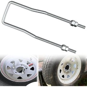 Spare Tire Carrier for Trailer, 12 inch U-Bolt Trailer Spare Tire Bracket Side Mount 4 or 5 Lug fit for Fishing Boat, Ski Boat or Sailboat Trailer