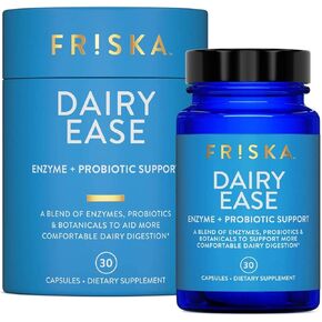 FRISKA Women’s Daily Digestive Enzyme and Probiotics Supplement, Advanced Natural Support for Female Digestive Health, Fights Bloating, Eases Digestion, Supports Nutrient Absorption, 30 Capsules