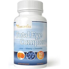 Total Eye Complex with Lutein, Bilberry & Zeaxanthin - Support Eye Health & Visual Acuity (120 Capsules)