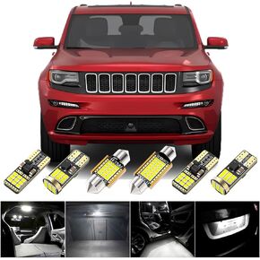 BMT xms Car Interior Light Kit Replacement for JEEP Grand Cherokee WK2 2011-2021, 6000K White LED Light + 912 LED Bulb + 7443 LED Lights, 23 Pieces