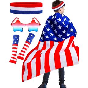 4th of July American Flag Cape Boys 4th of July Outfit American Flag Independence Day Holiday Costumes Halloween USA Outfits Accessories