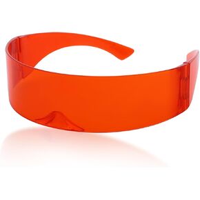 Futuristic Cyberpunk Sunglass Wrap Around Glasses Cyclops Rimless Translucent Mirrored Lens Clear Rimless Sunglasses