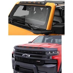Husky Liners Aerocab Pro & Aeroskin Lightshield Pro | يناسب 2019-2025 شيفروليه سيلفرادو 1500 (يستبعد 22-25 ZR2 ، LT Trail Boss ، Cust. Trail Boss) | علامة النور والغطاء المحرك ، 2-PC. نص. أسود