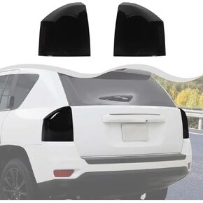 Tail Light Lamp Cover Guard Trim Bezel Frame Decor Exterior Accessories Lamp Guard Cover Fit for 2011-2016 Jeep Compass,Smoked Black
