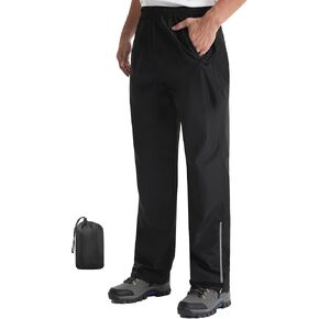 iCreek Men's Waterproof Rain Pants Lightweight Packable Windproof Outdoor Over Pants for Hiking Fishing Golf