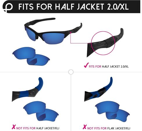 Replacement Lenses & Rubber Kits for Oakley Half Jacket 2.0 OO9144 62mm Sunglass in Saudi Arabia