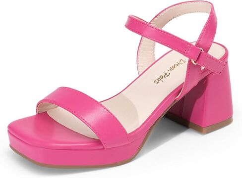 DREAM PAIRS Girls Sandals Open Toe Low Block Chunky Heels Sandals Party Dress Pumps Shoes for Little Big Kid in Saudi Arabia