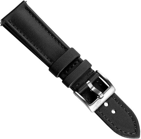 WatchGecko Atlas Sailcloth Waterproof Watch Strap – Quick-Release Spring Bars, Brushed Stainless-Steel Buckle, 18mm, 19mm, 20mm, 21mm, 22mm Sizes, 5 Color Options in Saudi Arabia
