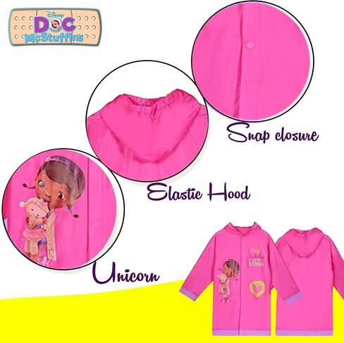 Disney Girls' Doc McStuffins (Stuffy Dragon) Hooded Rain Slicker in Saudi Arabia