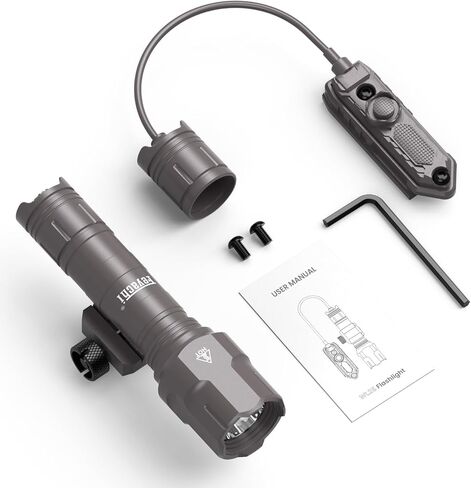 Feyachi Rifle Light 1200LM 22500Candela WL25 Tactical AR Flashlight LED Outdoor Light with Pressure Switch & Picatinny Rail Mount, 3 Modes - High/Low/Strobe (Mlok-Black) in Saudi Arabia