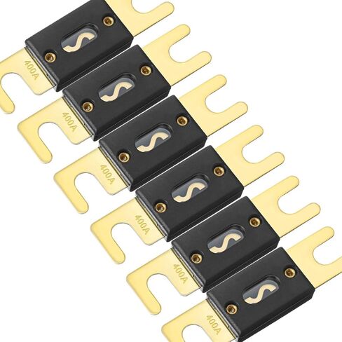 smseace 6pack 300amp/300a ANL Fuse متوافق مع أنظمة 12 فولت و24 فولت لنظام فيديو المركبات البحرية الصوتية صمامات ANL المطلية بالذهب in Saudi Arabia