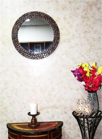 Hosley Set of 2 Wood Pillar Candle Holders 5 Inch High Ideal Gift for Weddings Bridal Party Spa Reiki Meditation Votive LED Pillar Candle Gardens O3 in Kuwait