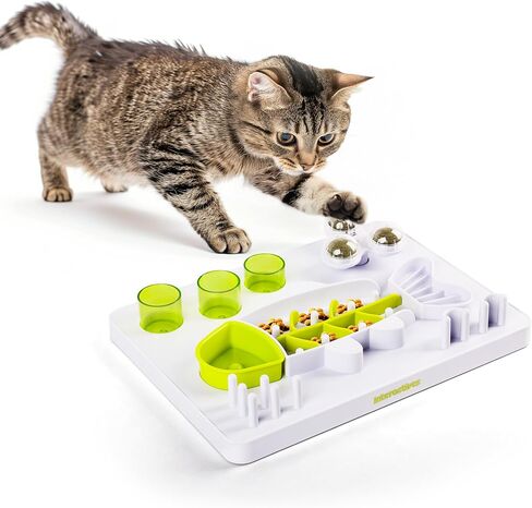 ALL FOR PAWS Interactive Cat Puzzle Feeder & Slow Feed Toy – Mental Stimulation Treat Dispenser Maze for Indoor Cats, Enrichment & Cat Food Toy in Kuwait