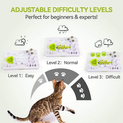 ALL FOR PAWS Interactive Cat Puzzle Feeder & Slow Feed Toy – Mental Stimulation Treat Dispenser Maze for Indoor Cats, Enrichment & Cat Food Toy in Kuwait