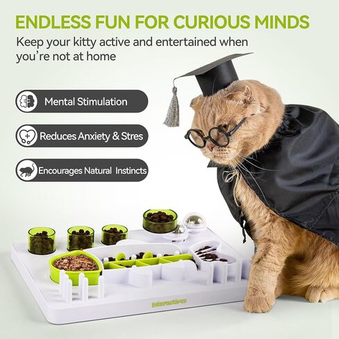 ALL FOR PAWS Interactive Cat Puzzle Feeder & Slow Feed Toy – Mental Stimulation Treat Dispenser Maze for Indoor Cats, Enrichment & Cat Food Toy in Kuwait