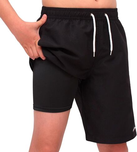 MEILONGER Boys Swim Trunks 2 in 1 Bathing Suits for Kids Quick Dry Board Shorts Swimming Swimwear with Compression Liner in Kuwait