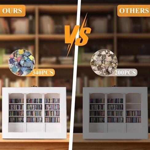 رف كتب مضاد للقلق للبالغين يحتوي على 300 كتاب من العلامات التجارية الصغيرة غير المتكررة مع عمود كتاب، مكتبة صغيرة تخلص من القلق رف الكتب المصغر الخاص بك لمحبي الكتب، ديكور المنزل الجمالي in Kuwait