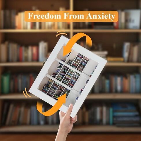 رف كتب مضاد للقلق للبالغين يحتوي على 300 كتاب من العلامات التجارية الصغيرة غير المتكررة مع عمود كتاب، مكتبة صغيرة تخلص من القلق رف الكتب المصغر الخاص بك لمحبي الكتب، ديكور المنزل الجمالي in Kuwait