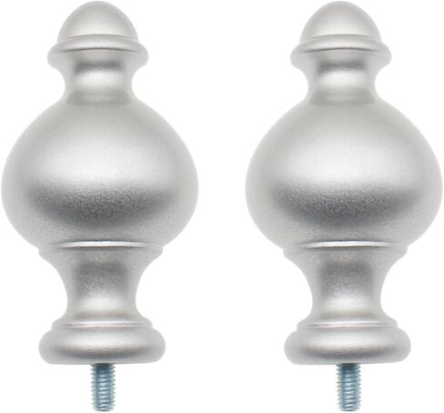 Hajzxh 2 PCS 9/16 بوصة الستار قضيب نهاية الرحلات الرملية شكل القضبان القضيب قضبان نهاية زخرفية استبدال قضيب النهائيات مع مسامير M5 لقضبان الستار (الفضة) in Kuwait