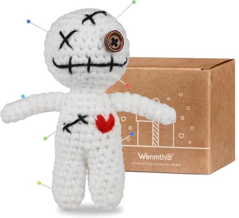 Funny Positive Voodoo Doll, Emotional Support Gift, Cute Wool Crochet Doll with Needles, Stuffing Decoration Inspirational Positive Ornaments Gifts for Friend Coworkers in Saudi Arabia