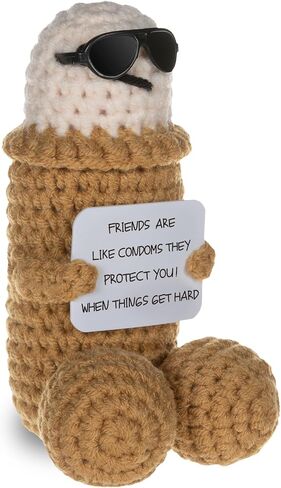 Funny Positive Voodoo Doll, Emotional Support Gift, Cute Wool Crochet Doll with Needles, Stuffing Decoration Inspirational Positive Ornaments Gifts for Friend Coworkers in Saudi Arabia
