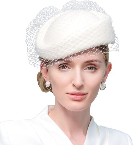 Wool Felt Vintage Beret Wedding Top Hats for Women Elegant Church Fedoras with Veil Ladies Cap Autumn Winter in Saudi Arabia