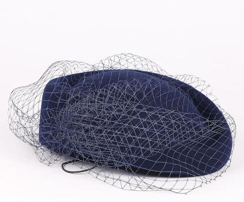 Wool Felt Vintage Beret Wedding Top Hats for Women Elegant Church Fedoras with Veil Ladies Cap Autumn Winter in Saudi Arabia