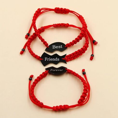 3pcs Black Puzzle Heart Piece Best Friends Forever Set لأفضل الأصدقاء الفولاذ المقاوم للصدأ لفة سوار أسود سلسلة BFF مطابقة للمجوهرات الصداقة للنساء Y4119 in Kuwait