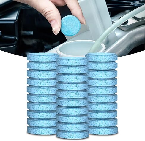 30PCS Washer Fluid Tablets, Windshield Wiper Fluid Cleaner Concentrate, Car Windshield Window Washer Solid Effervescent, Remove Glass Stains for Car Room Kitchen Window Glass Cleaning in Saudi Arabia
