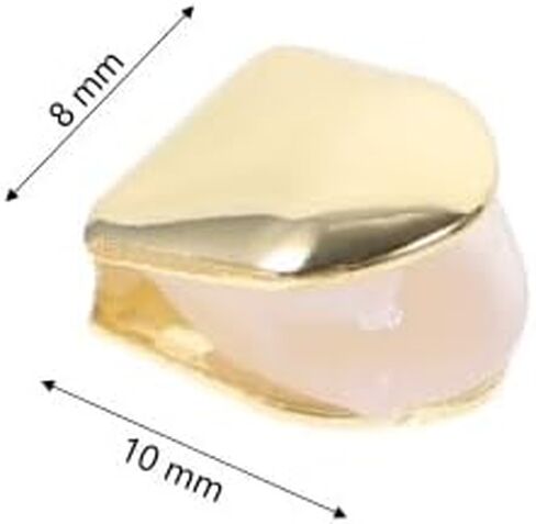 2Pcs Gold Plated Single Tooth Cap Hip Hop Teeth Plain Grillz Caps Top Bottom Dental Grill For Men Hip Hop Golden in Saudi Arabia