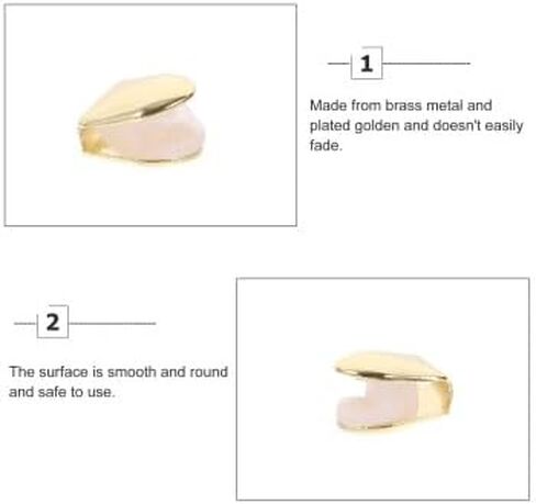 2Pcs Gold Plated Single Tooth Cap Hip Hop Teeth Plain Grillz Caps Top Bottom Dental Grill For Men Hip Hop Golden in Saudi Arabia