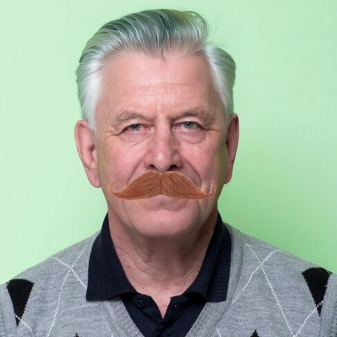 Fake Beard and Mustache for Men False Stick On Handlebar Mustaches Self Adhesive Fake Facial Hair in Kuwait