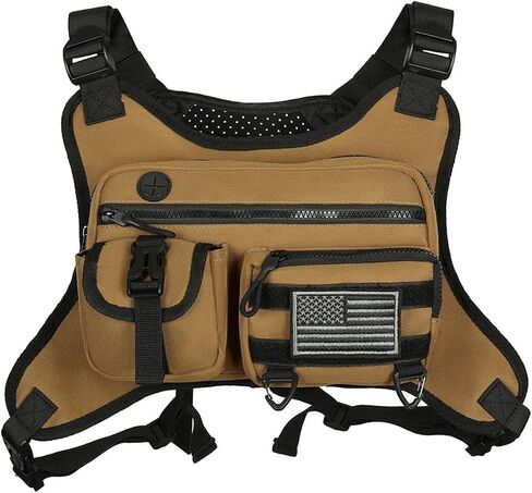 Outdoor Sports Chest Bag for Men, Water Resistant Lightweight EDC Front Running Vest Bag for Workouts Hiking Cycling in Saudi Arabia