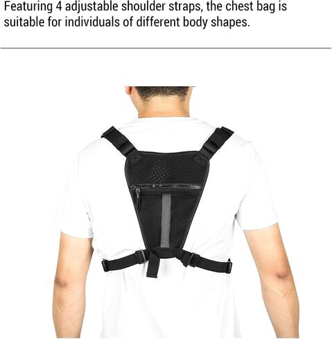 Outdoor Sports Chest Bag for Men, Water Resistant Lightweight EDC Front Running Vest Bag for Workouts Hiking Cycling in Saudi Arabia