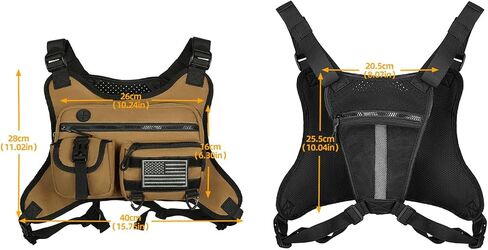 Outdoor Sports Chest Bag for Men, Water Resistant Lightweight EDC Front Running Vest Bag for Workouts Hiking Cycling in Saudi Arabia