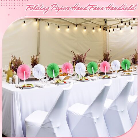 24 Pieces Folding Paper Hand Fans Handheld Round Decorative Wedding Foldable Fans Chinese Japanese DIY Crafts Fans Bulk for Summer Picnic Bridal Birthday Church Party Favors(Multicolor) in Saudi Arabia