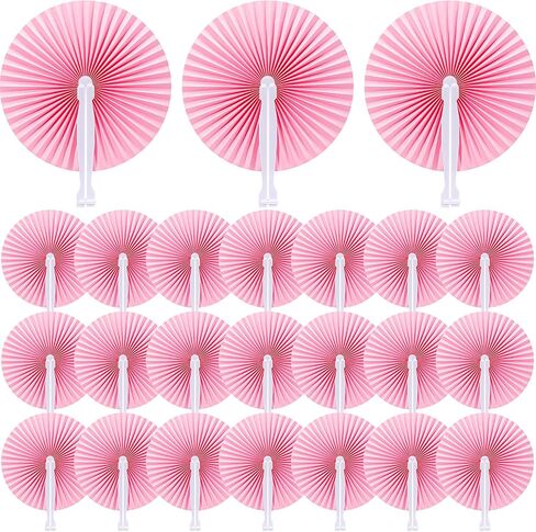 24 Pieces Folding Paper Hand Fans Handheld Round Decorative Wedding Foldable Fans Chinese Japanese DIY Crafts Fans Bulk for Summer Picnic Bridal Birthday Church Party Favors(Multicolor) in Saudi Arabia