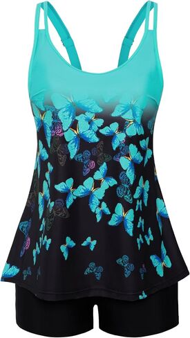 Arolina Tankini Swimsuits for Women Tummy Control Two Piece Bathing Suits Flowy Swim Tops with Boy Shorts in Saudi Arabia
