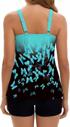 Arolina Tankini Swimsuits for Women Tummy Control Two Piece Bathing Suits Flowy Swim Tops with Boy Shorts in Saudi Arabia