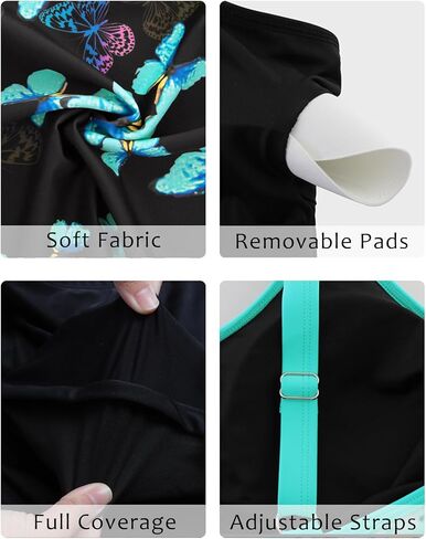 Arolina Tankini Swimsuits for Women Tummy Control Two Piece Bathing Suits Flowy Swim Tops with Boy Shorts in Saudi Arabia