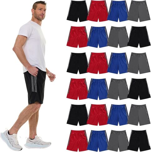 BILLIONHATS Mens Mesh Basketball Shorts, Assorted Colors and Sizes Per Case, Gym and Workout 11 Inch with Pockets in Saudi Arabia